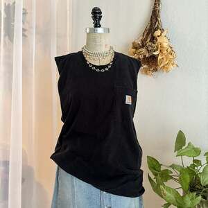 Carhartt Relaxed Fit Sleeveless Pocket T-Shirt - Black